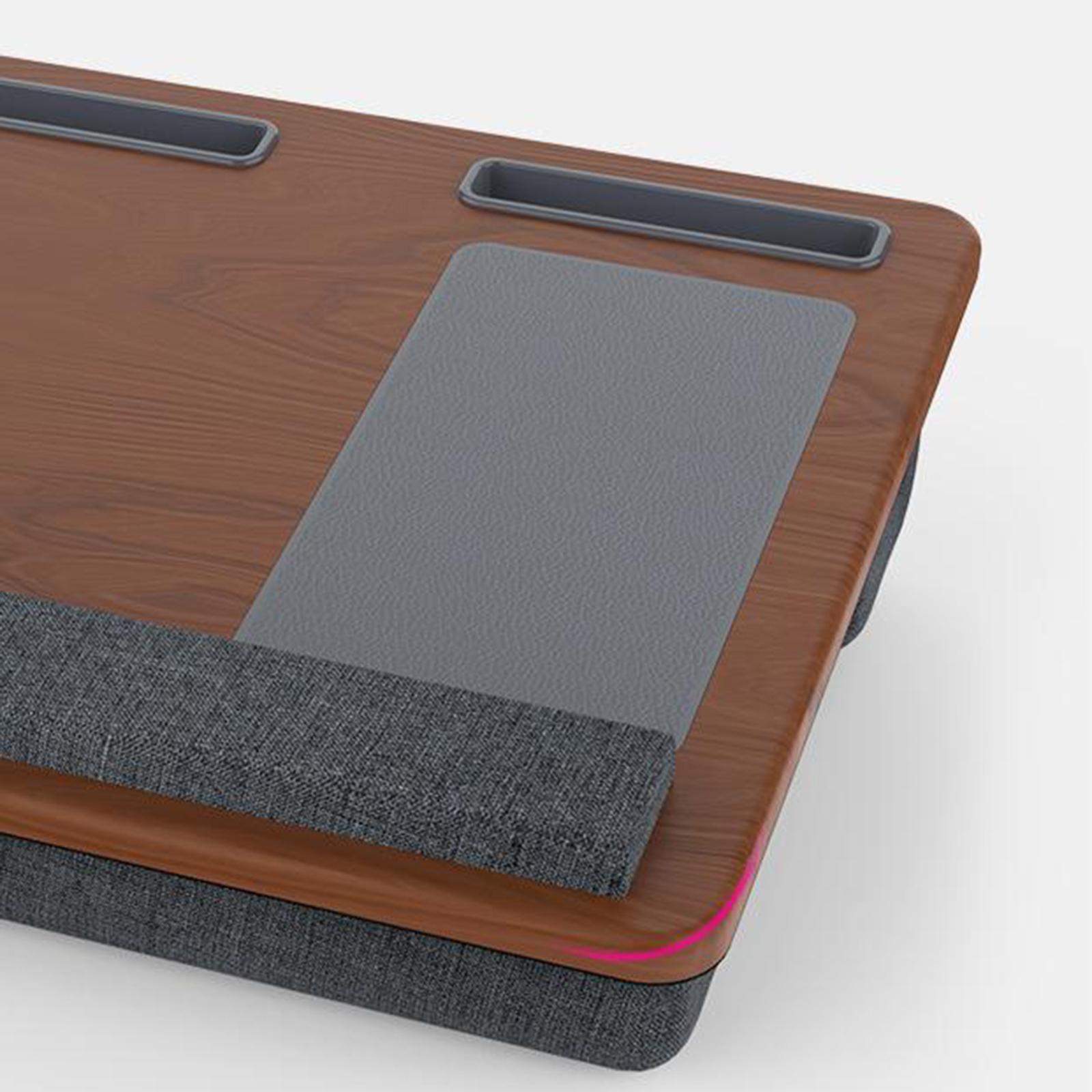 Portable Lazy Laptop Table Stand with Wrist Rest for Couch Floor Brown