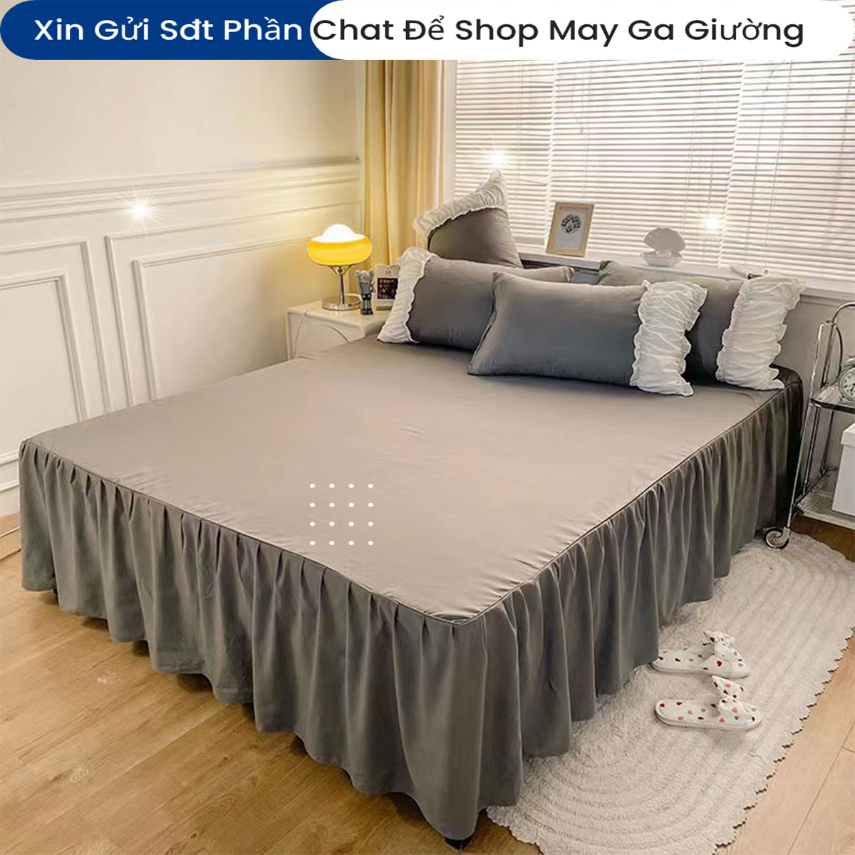 Bộ Chăn Ga Gối Cotton Tici Phối Bèo Cao Cấp Chuẩn Khách Sạn 5 Sao Bộ Chăn Drap Ga Gối Đệm Ra Nệm Trải Giường 5 Món