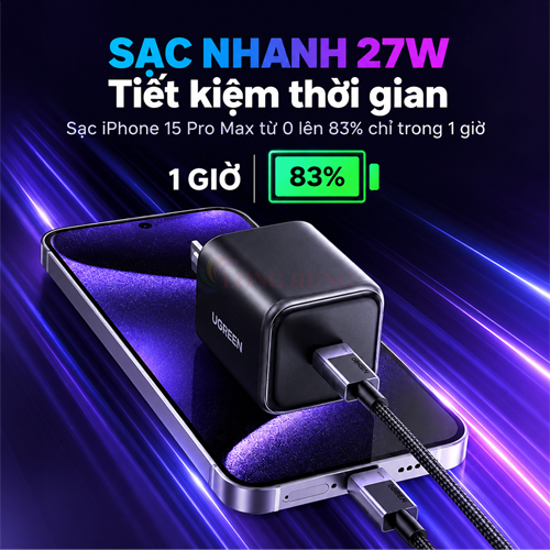 Cốc sạc Ugreen GaN 1C 45W X524 65050B - Hàng chính hãng