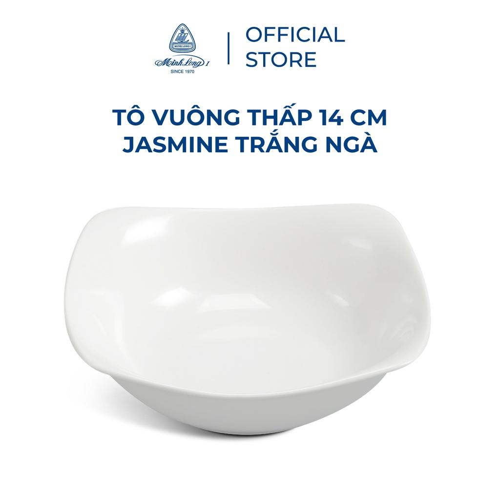 Tô Vuông Thấp Minh Long 14 Cm - Jasmine Trắng Ngà