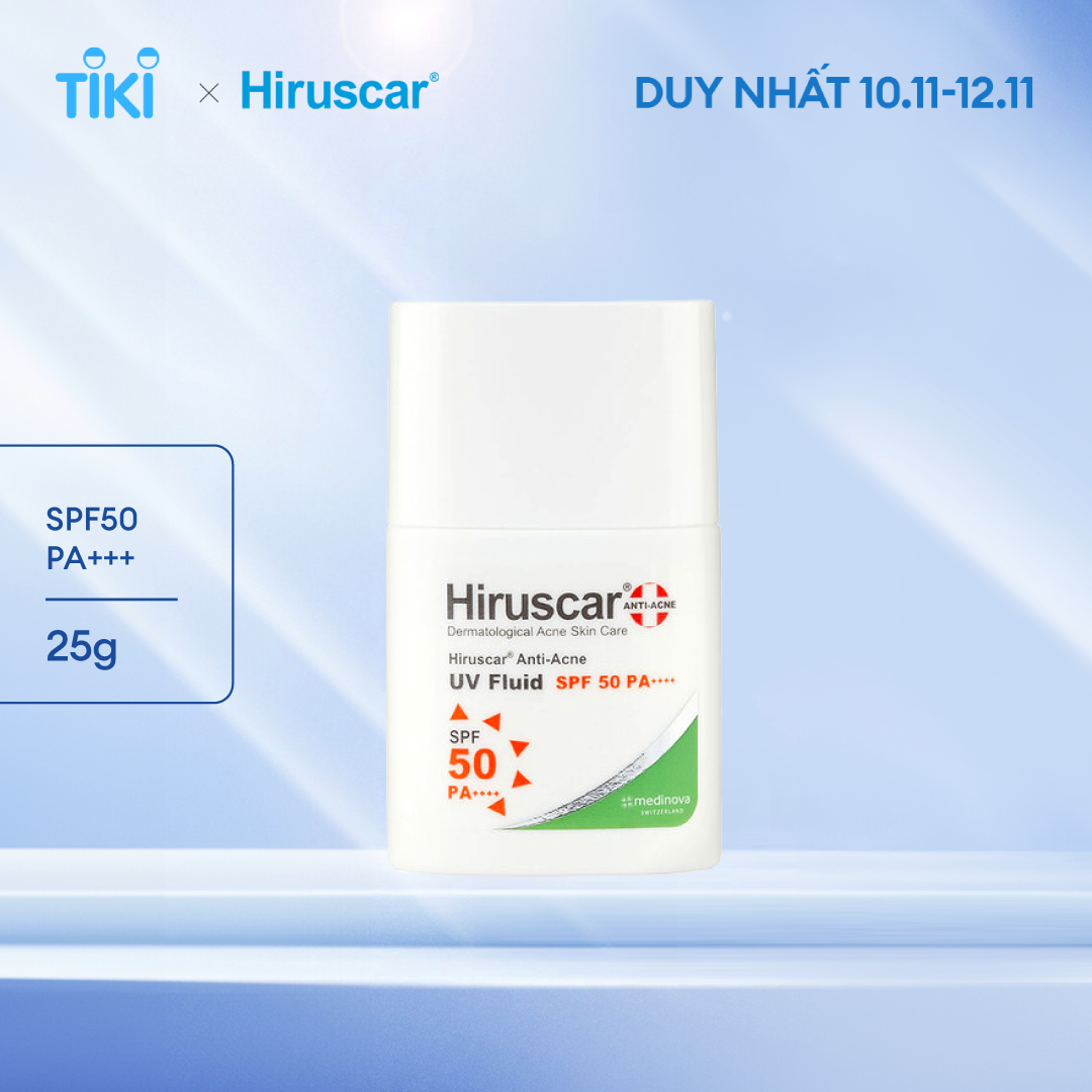 Sữa chống nắng dành cho da dầu, mụn Hiruscar Anti-Acne UV Fluid 25g SPF50 PA++++