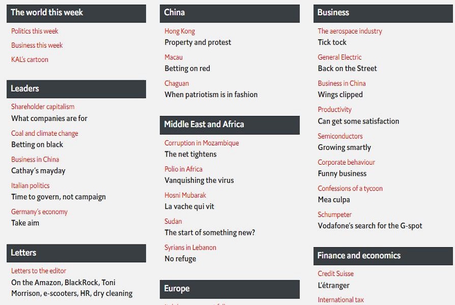 The Economist: What are companies for? 34.19