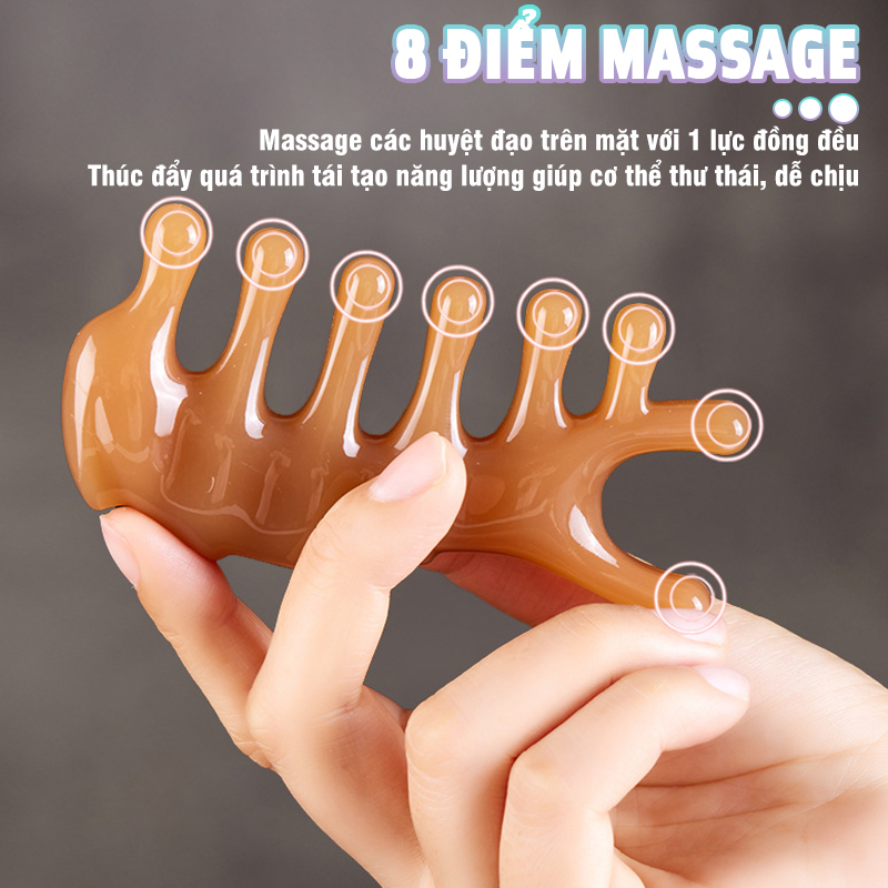 Lược massage kinh tuyến, massage da đầu Nikio NK-03C2 - Chăm sóc thư giãn đầu óc, Massage các huyệt bị trên mặt