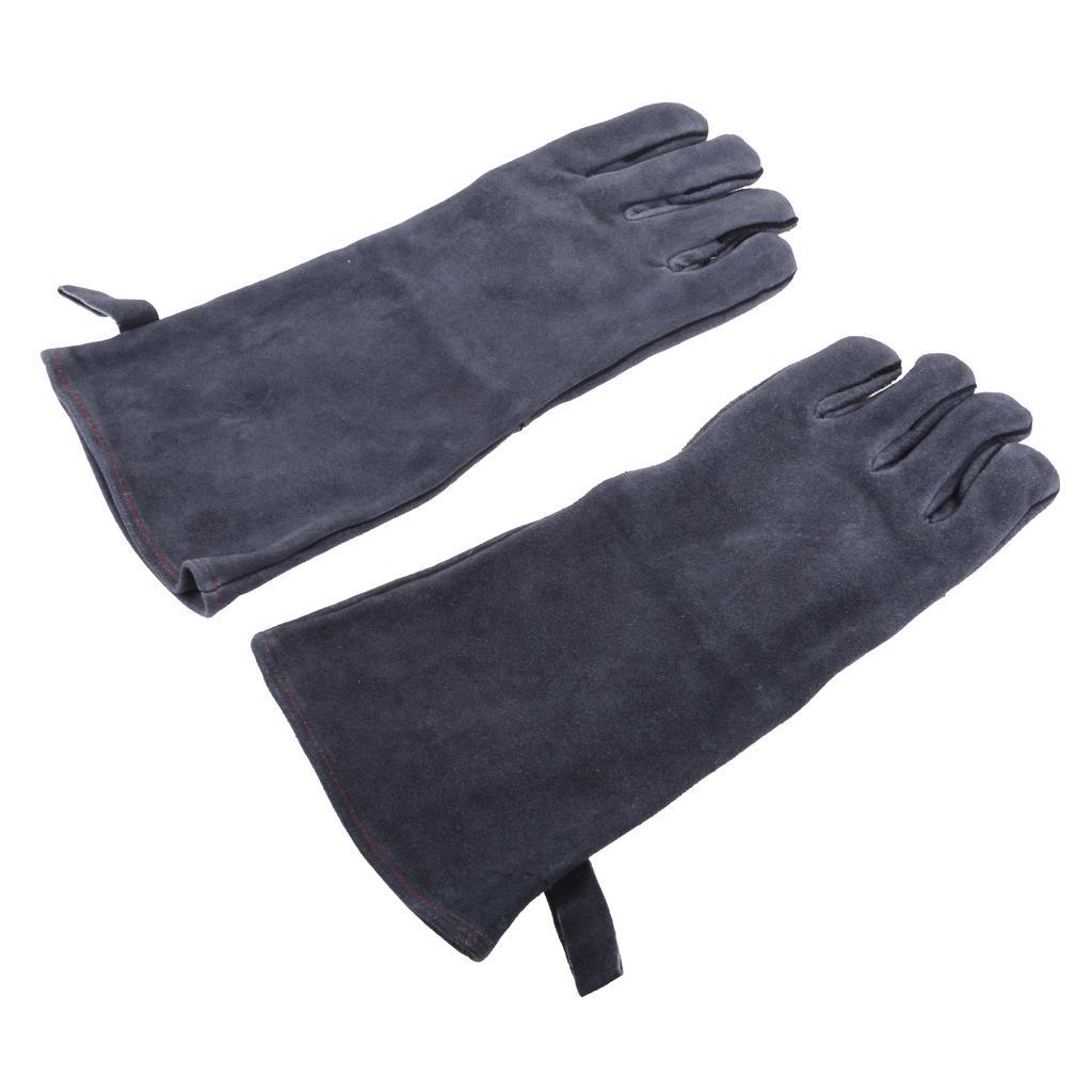 Grey Welding Gloves Heat Resistant Welder Gloves Working Safety Workwear