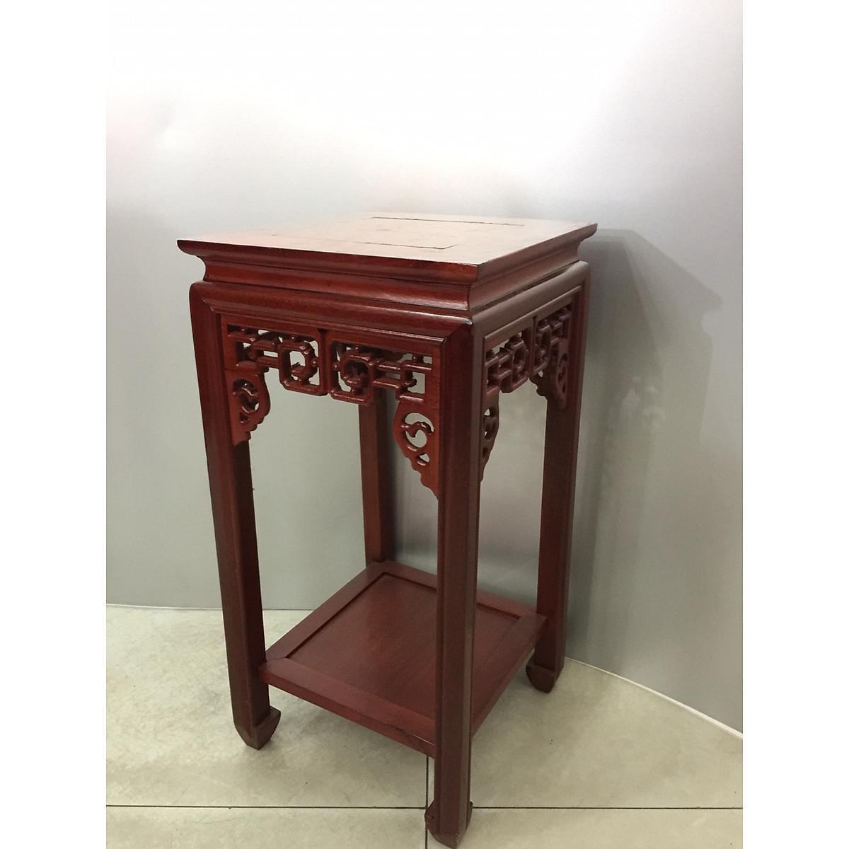 Đôn Vuông Gỗ Hương Trạm Chiện Kích Thước 30 X 30 x 80cm