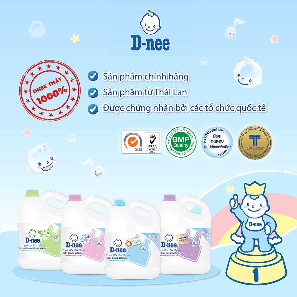 Dung Dịch Giặt Quần Áo Cho Bé D-Nee - Chai 3000ml (Tím)