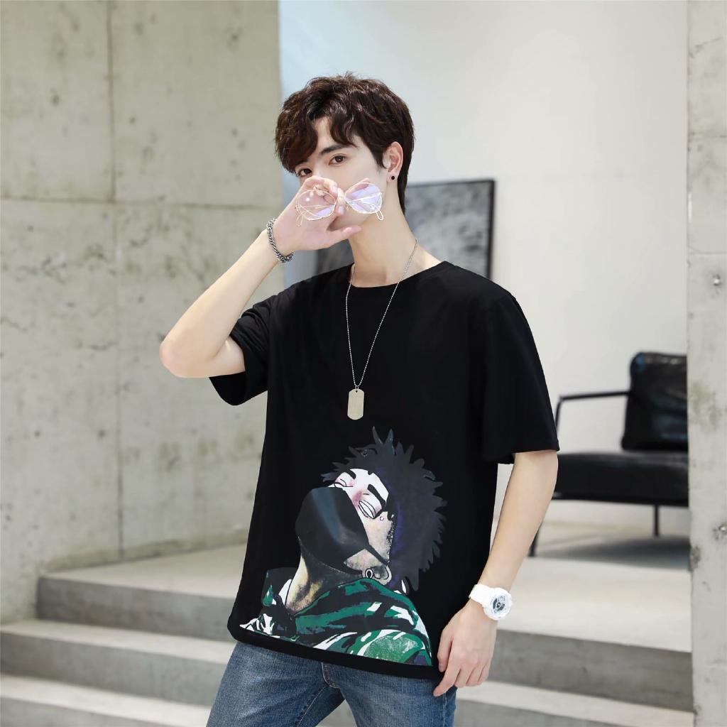 Áo Thun Nam Tay Ngắn In Hình Mặt Nạ Cá Tính