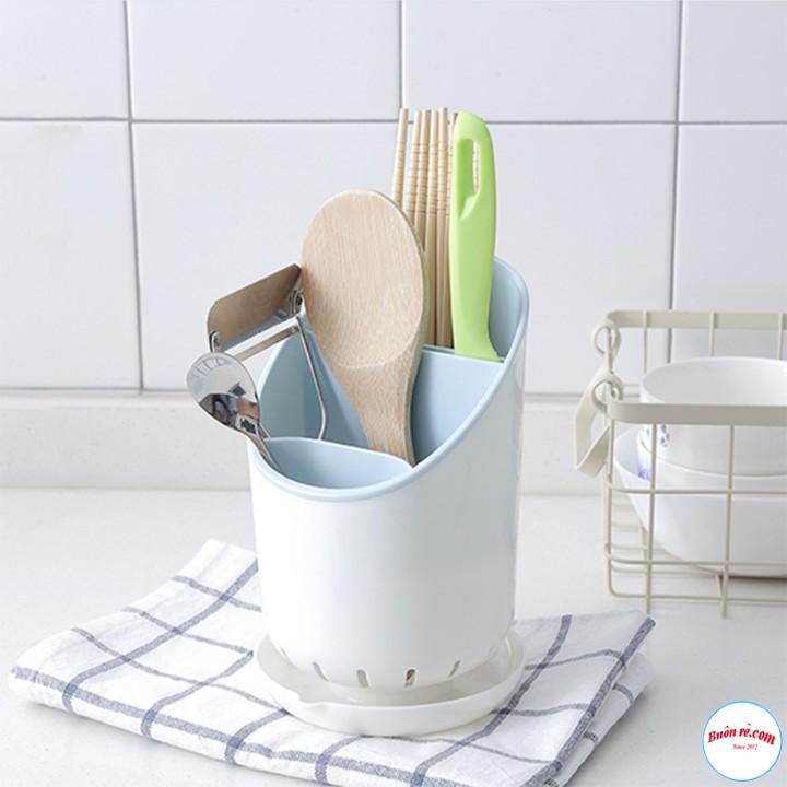 Combo 2 Ống, Khay Đựng Đũa, Muỗng, Thìa, Dĩa… Bằng Nhựa Cao Cấp Có Đế Hứng Nước