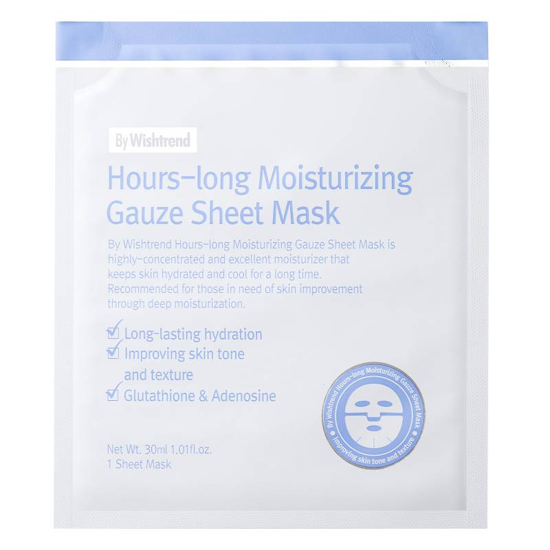 Mặt Nạ Dưỡng Ẩm Sâu, Làm Sáng Da By Wishtrend Hours-long Moisturizing Gauze Sheet Mask 30ml