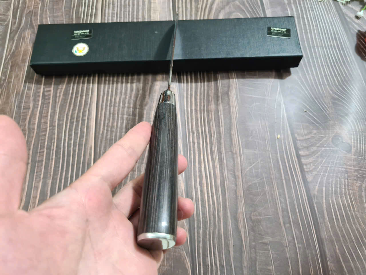 DAO - DAO BẾP NHẬT BẢN SANTOKU THÉP DAMASCUS MÃ A7 DT116 nt topcomshop vn