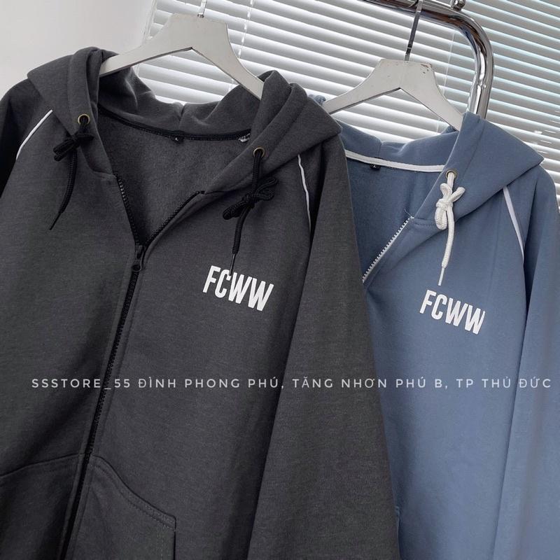 Áo Khoác ZIP nỉ bông form rộng nam nữ FCWW 2 màu unisex_SSSTore