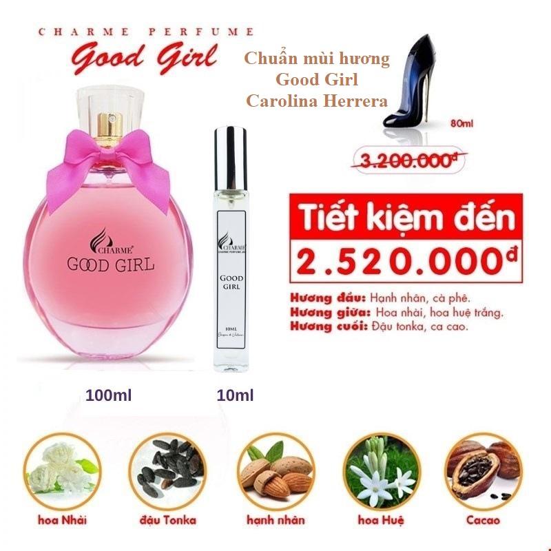 Nước hoa nữ cao cấp, Charme GoodGirl, đem đến cảm giác ly kỳ, huyền bí, khiến mọi người khám phá, 100ml