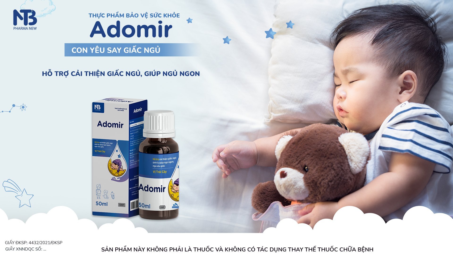 Adomir - Giúp Bé Ngủ Ngon. Hộp 50ml