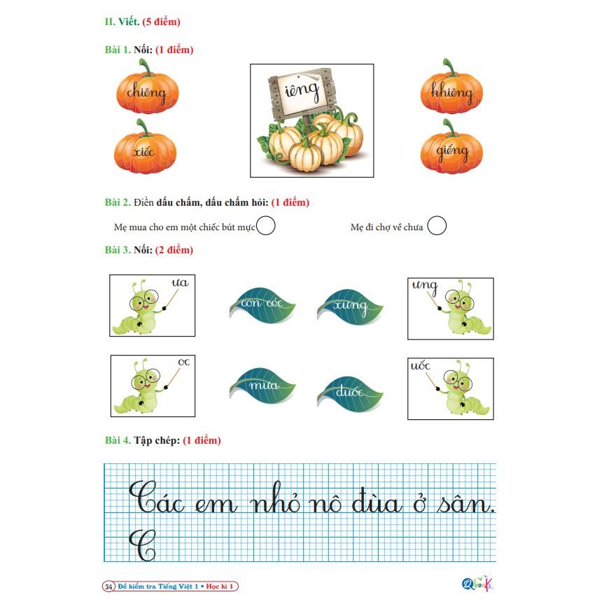 Sách - Combo Bài Tập Tuần và Đề Kiểm Tra lớp 1 - Toán và Tiếng Việt học kì 1 - Cánh diều