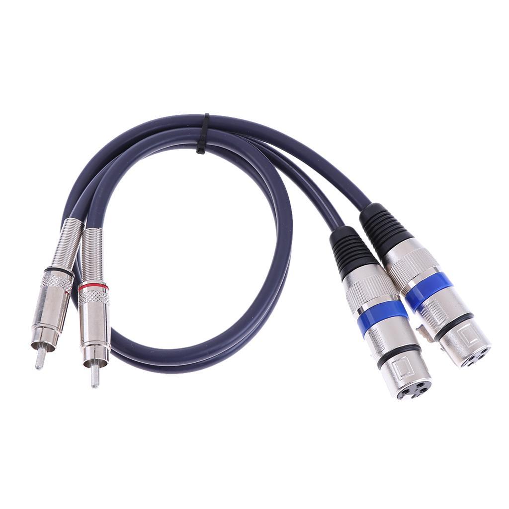 Dual Female XLR To Male RCA Cable 2 XLR To 2 RCA Plug  Audio Cable .5M