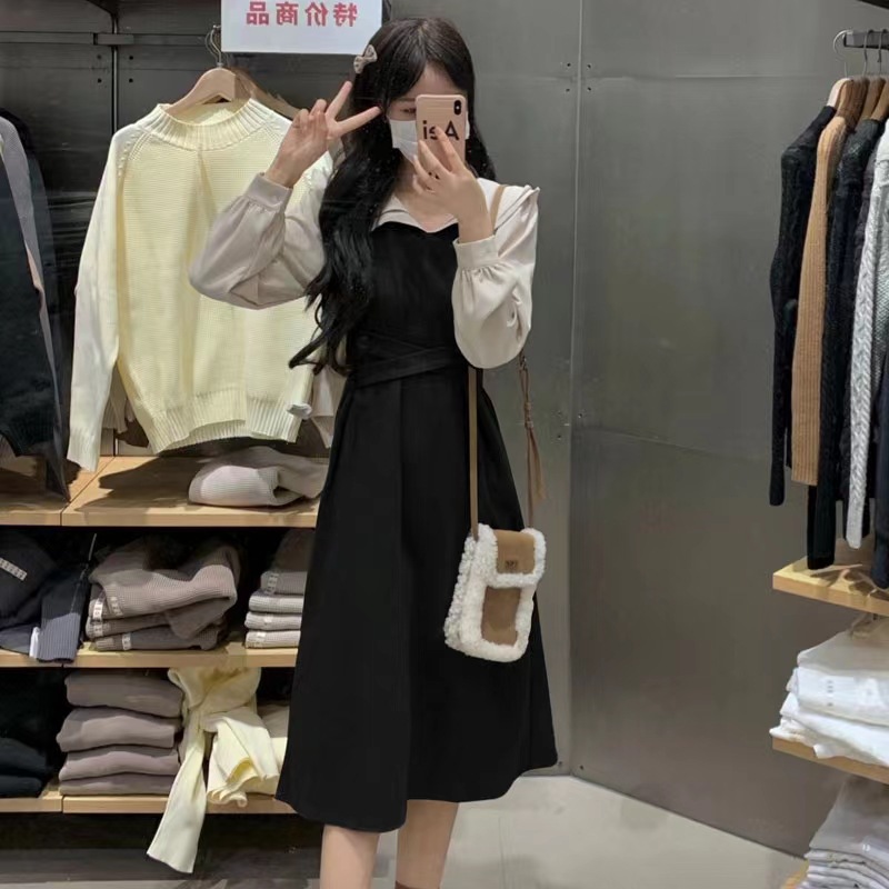 Đầm Suông Chữ A Dài Quá Gối Phong Cách Pháp Tiểu Thư Cổ Áo Cách Điệu Sica3