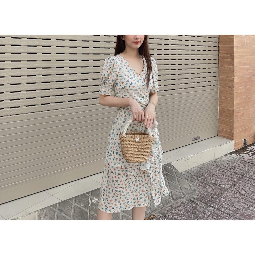 ĐẦM HOA ĐẮP CHÉO NHÚN BÈO TRẮNG - DA2265