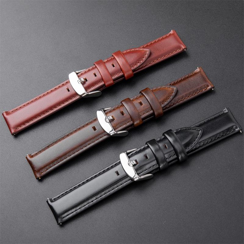 Dây đồng hồ da bò cao cấp chốt thông minh size 12 13 14 16 17 18 19 10 22mm - BO-50