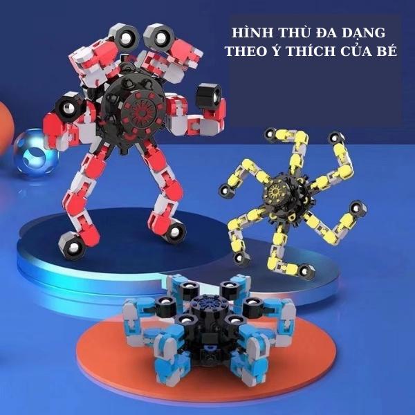 Đồ chơi Fidget Spinner con quay xoay cơ khí phát sáng thay đổi hình dạng theo ý muốn, xả stress