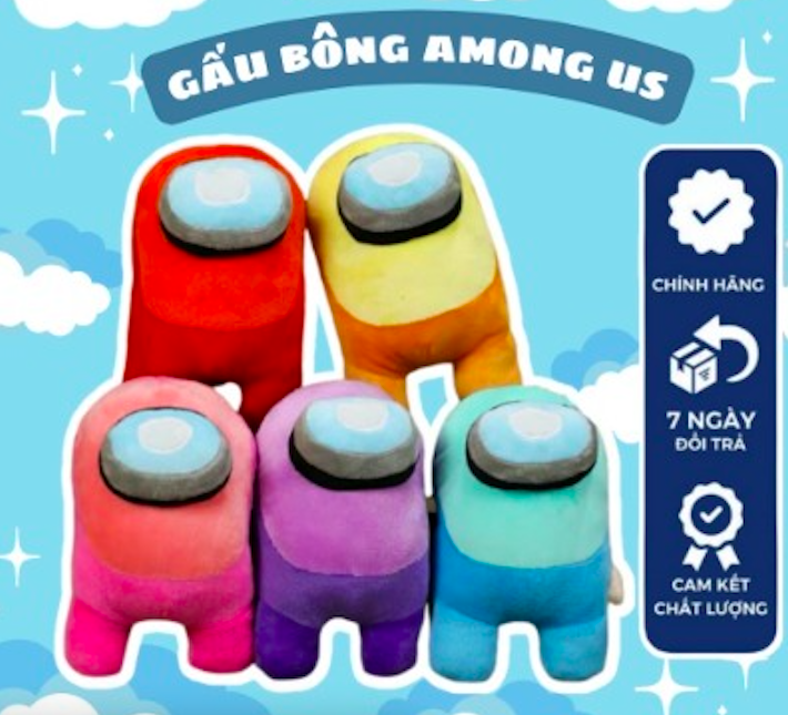 Gấu Bông AMONG US Dễ Thương Lông Mịn Đẹp (loại bé)