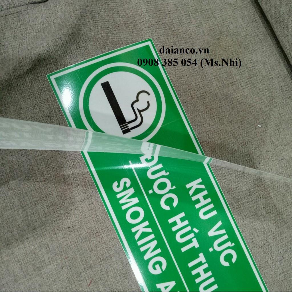 Combo 3 tấm decal dán nội dung "khu vực hút thuốc''- KT 15x40cm- Hình thật, hàng sẵn