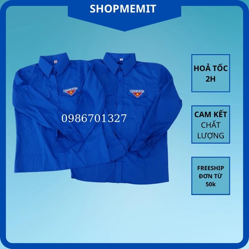Áo Sơ Mi Dài Tay Đoàn Thanh Niên Logo Thêu Vải Đẹp Form Chuẩn