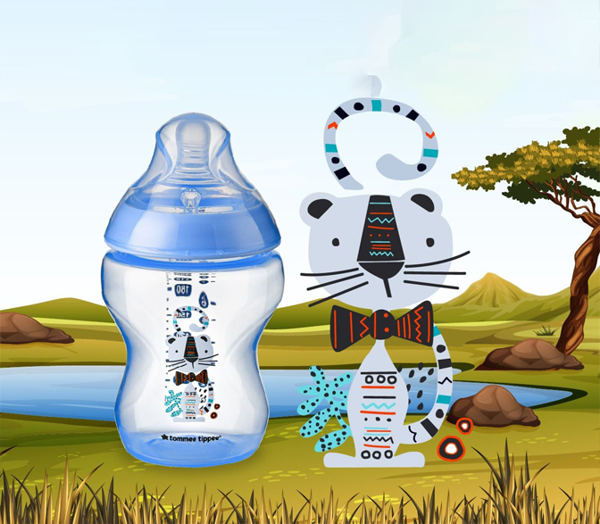 Bình sữa ty siêu mềm tự nhiên Tommee Tippee Closer to Nature 260ml, núm ty đi kèm 3-6 tháng - Xanh dương