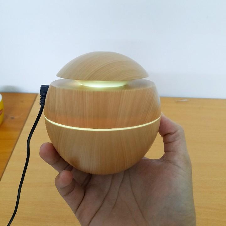 Máy xông tinh dầu - Máy phun sương tạo ẩm vân gỗ hình cầu