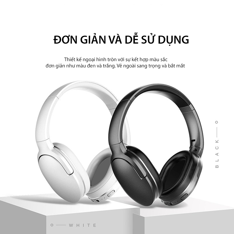 Tai nghe chụp tai không dây cao cấp Baseus Encok D02 Pro Stereo (Bluetooth Wireless Hifi Surround Headphone) - Hàng chính hãng