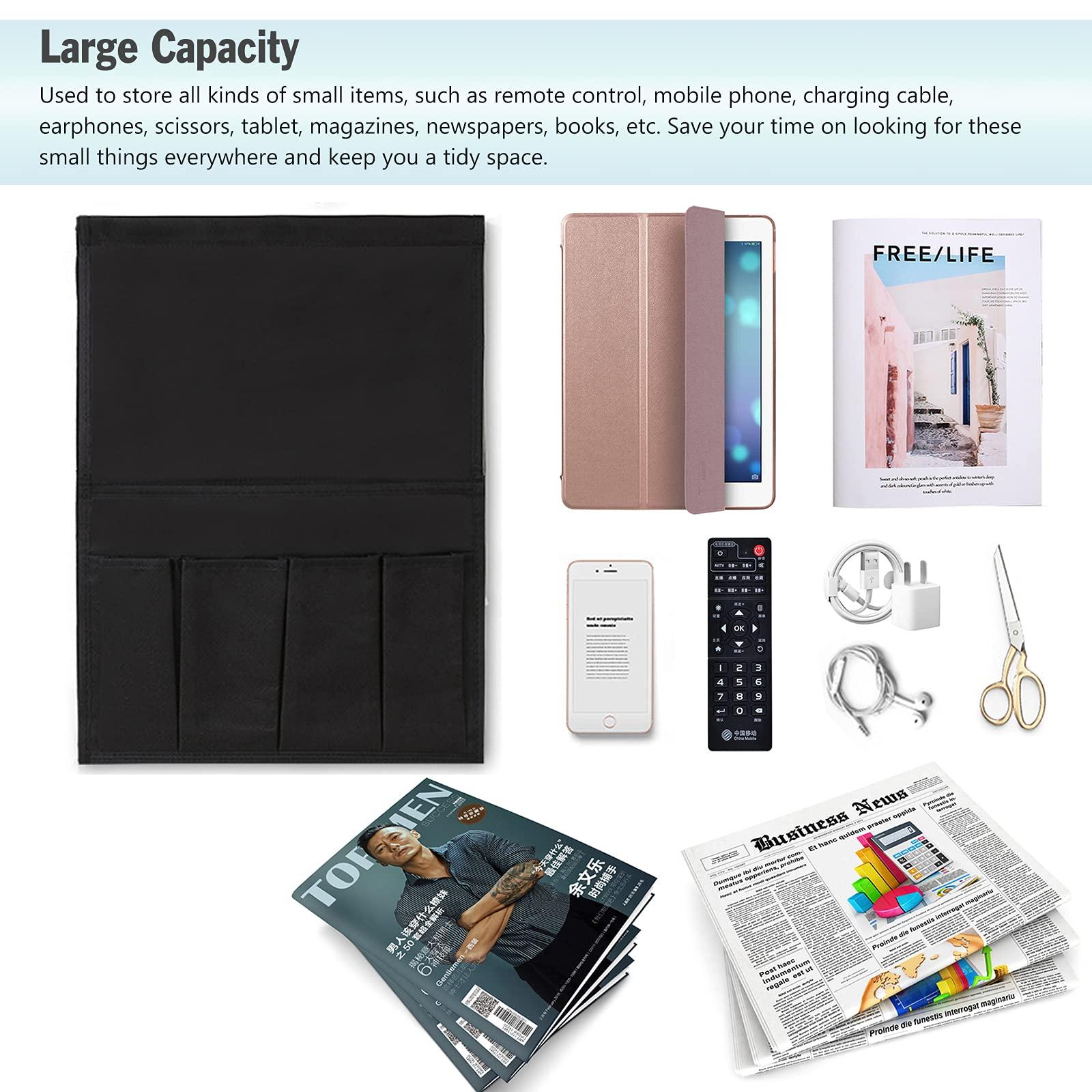 SOFA Tay trống tổ chức Tạp chí điều khiển từ xa Túi lưu trữ túi Caddy Túi chống nước cho  Sách điện thoại di động Snacks mô - Cải thiện lớn hơn