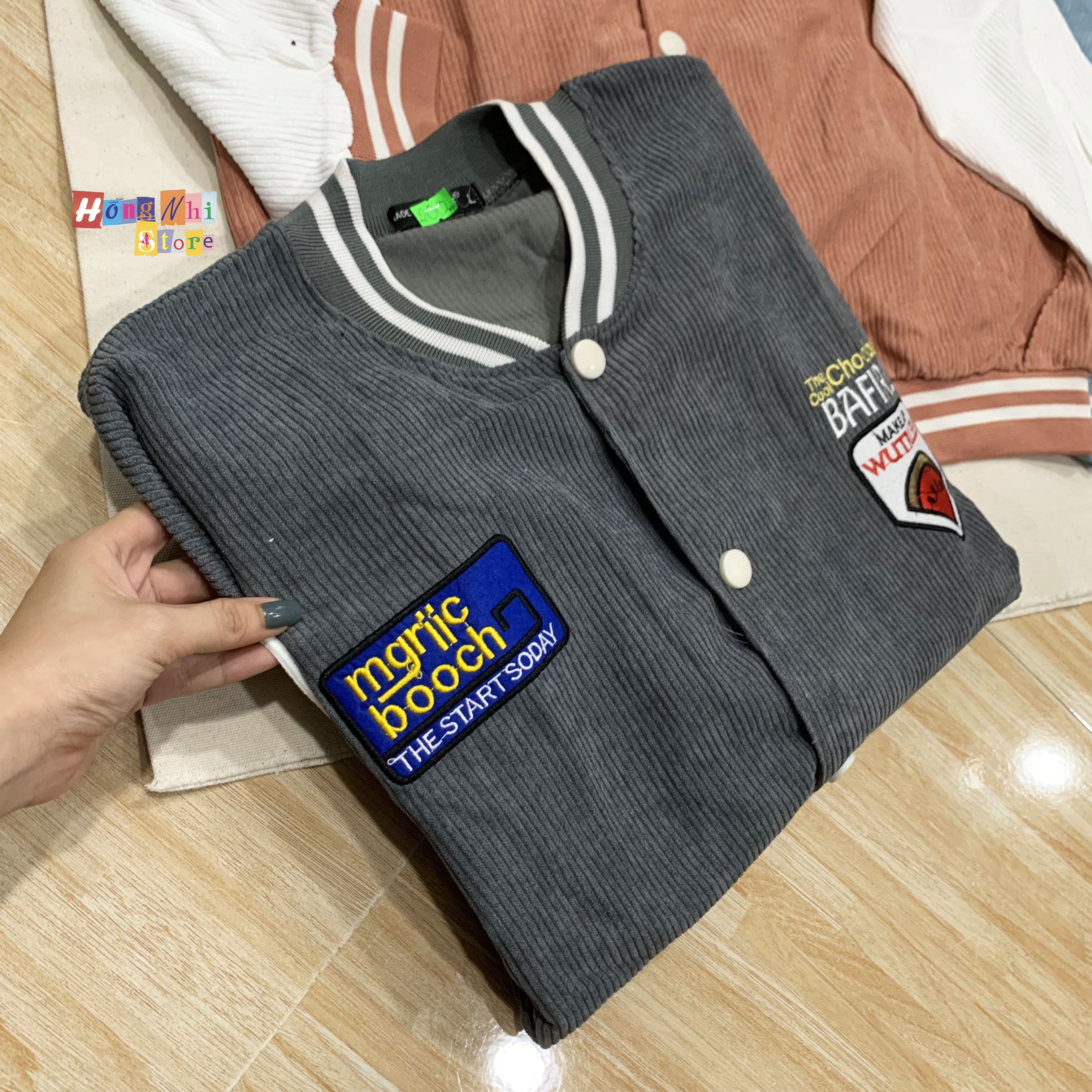 Áo Khoác Bomber Nhung Tăm BAFIRLY Dáng Rộng Nam Nữ Ulzzang Unisex - MM