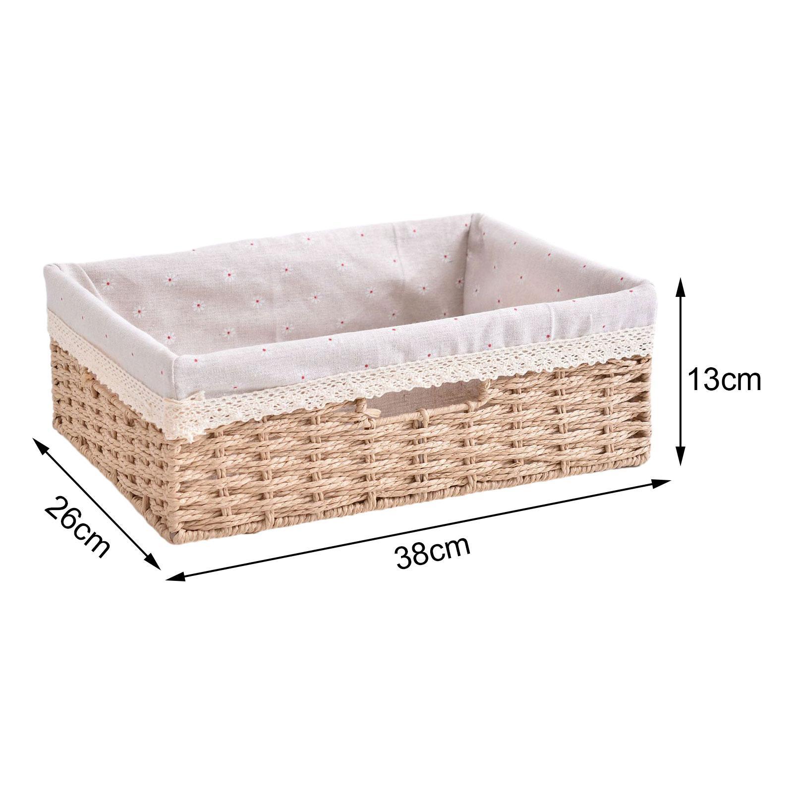 Handwoven Basket Storage Woven Basket, Fruit Basket, Desktop Organizer for Kitchen Closet Bathroom