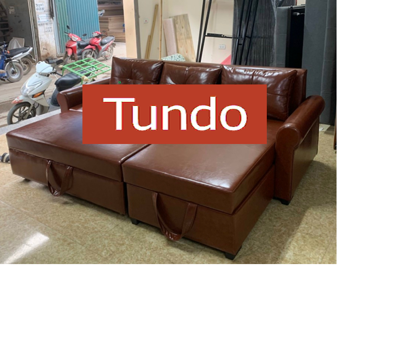 Sofa giường kéo Tundo góc L 250 x 150cm màu nâu