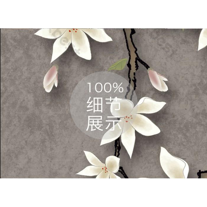 Hoa mộc lan dưới ánh trăng, Tranh 3d dán tường hiện đại trang trí phòng khách phòng ngủ MS1265281