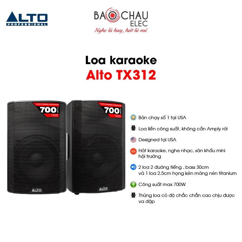 Loa Karaoke, Nghe Nhạc Liền Công Suất Alto TX312 USA | Bass 30cm - Công Suất 350W - hàng chính hãng