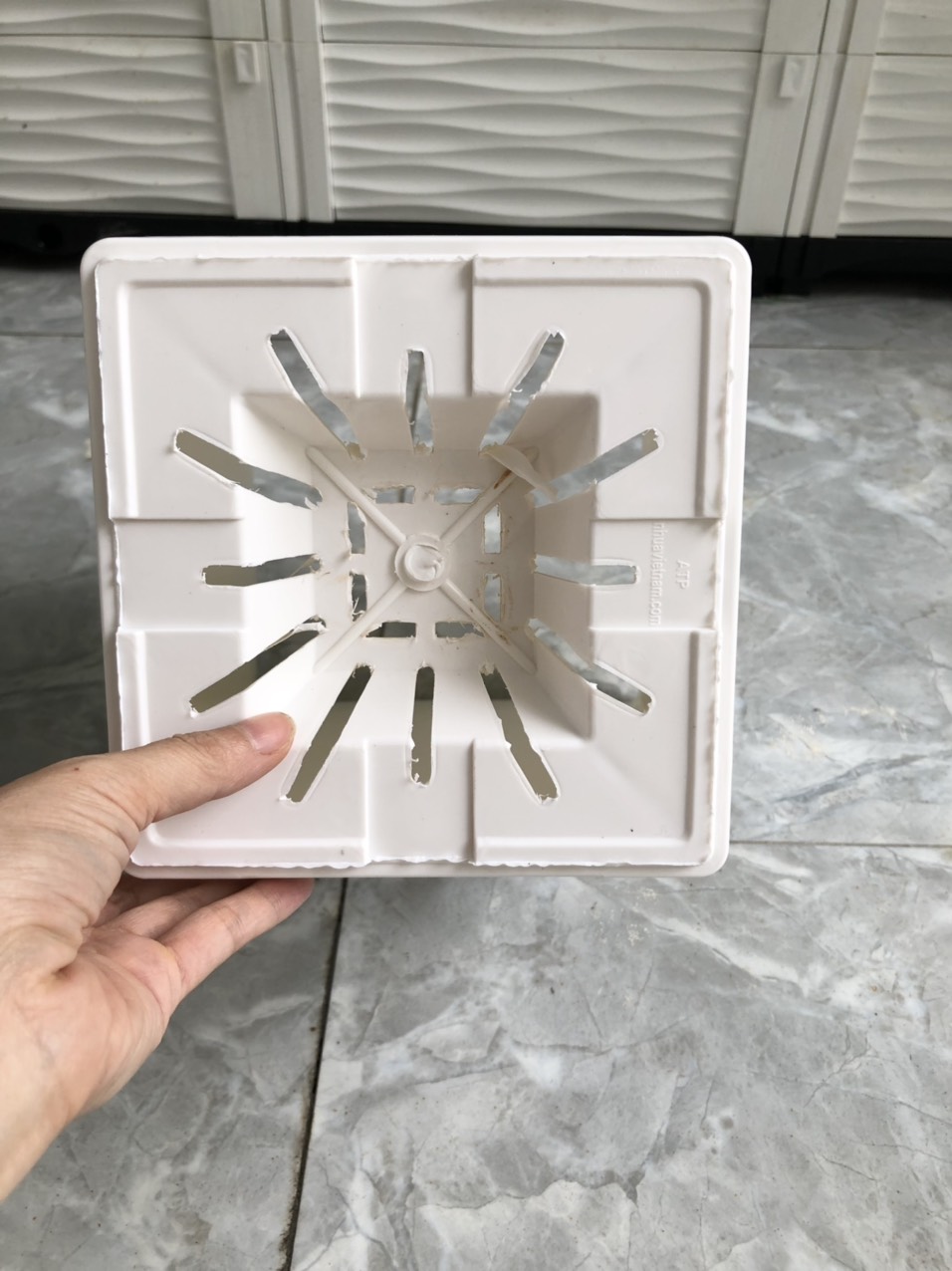 Chậu Trụ Vuông Cao, Chậu Trồng Cây Giả Sứ Cao Cấp Siêu Bền Xịn, Chậu Nhựa Bầu Đứng Dáng Cao