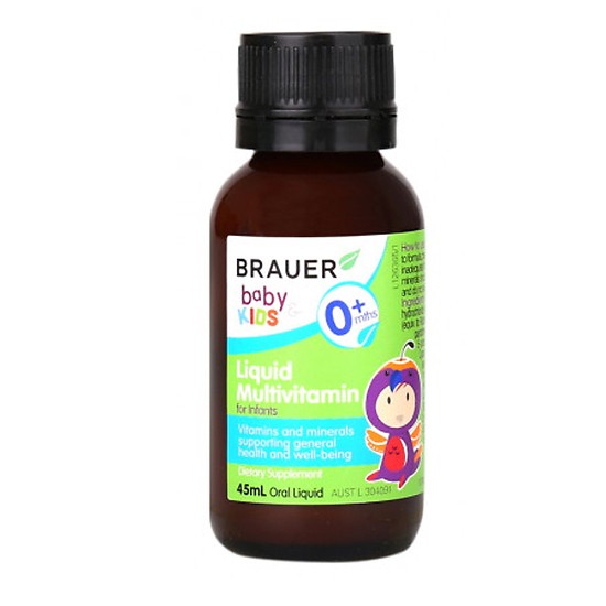 Vitamin tổng hợp cho trẻ sơ sinh 0-12 tháng tuổi Brauer Baby &amp; Kids Multivitamin For Infant tăng sức đề kháng - QuaTangMe Extaste