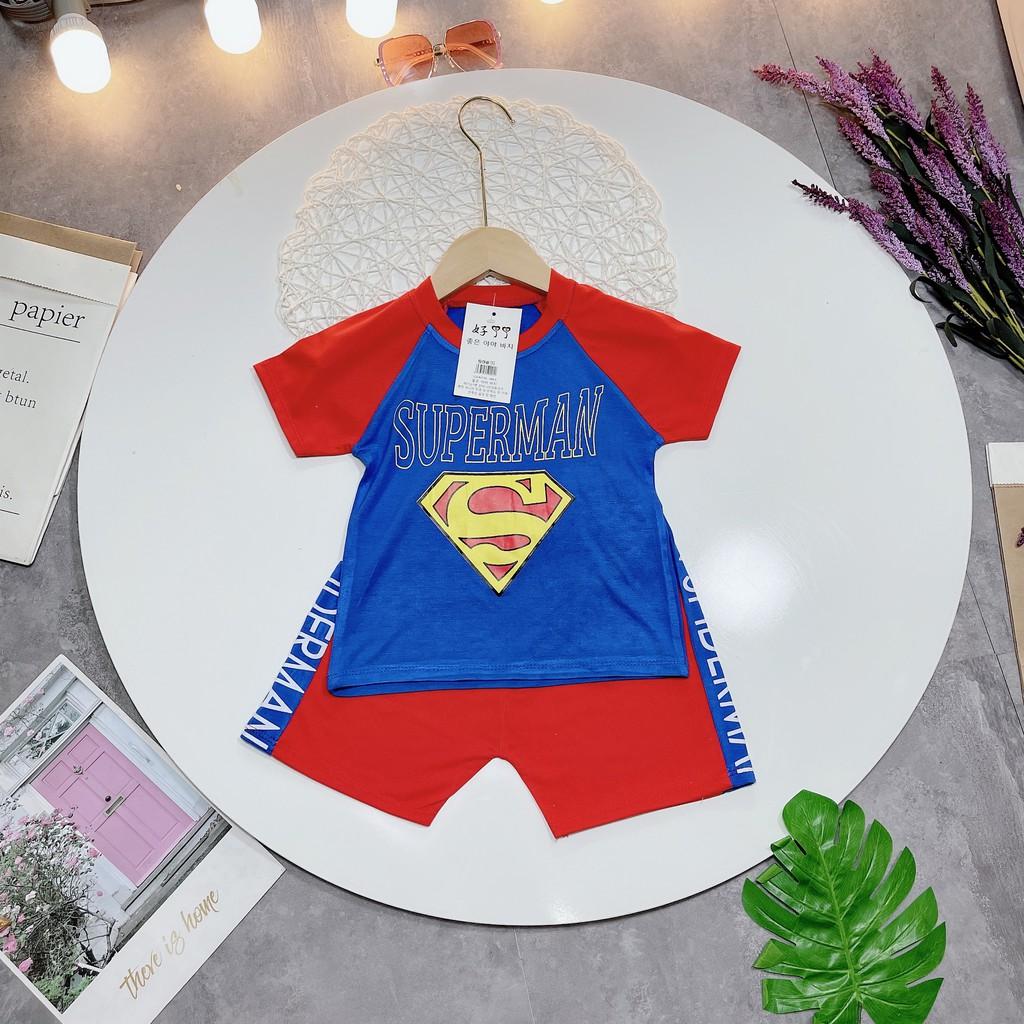 Bộ đồ siêu nhân bé trai chất cotton từ 8-18kg