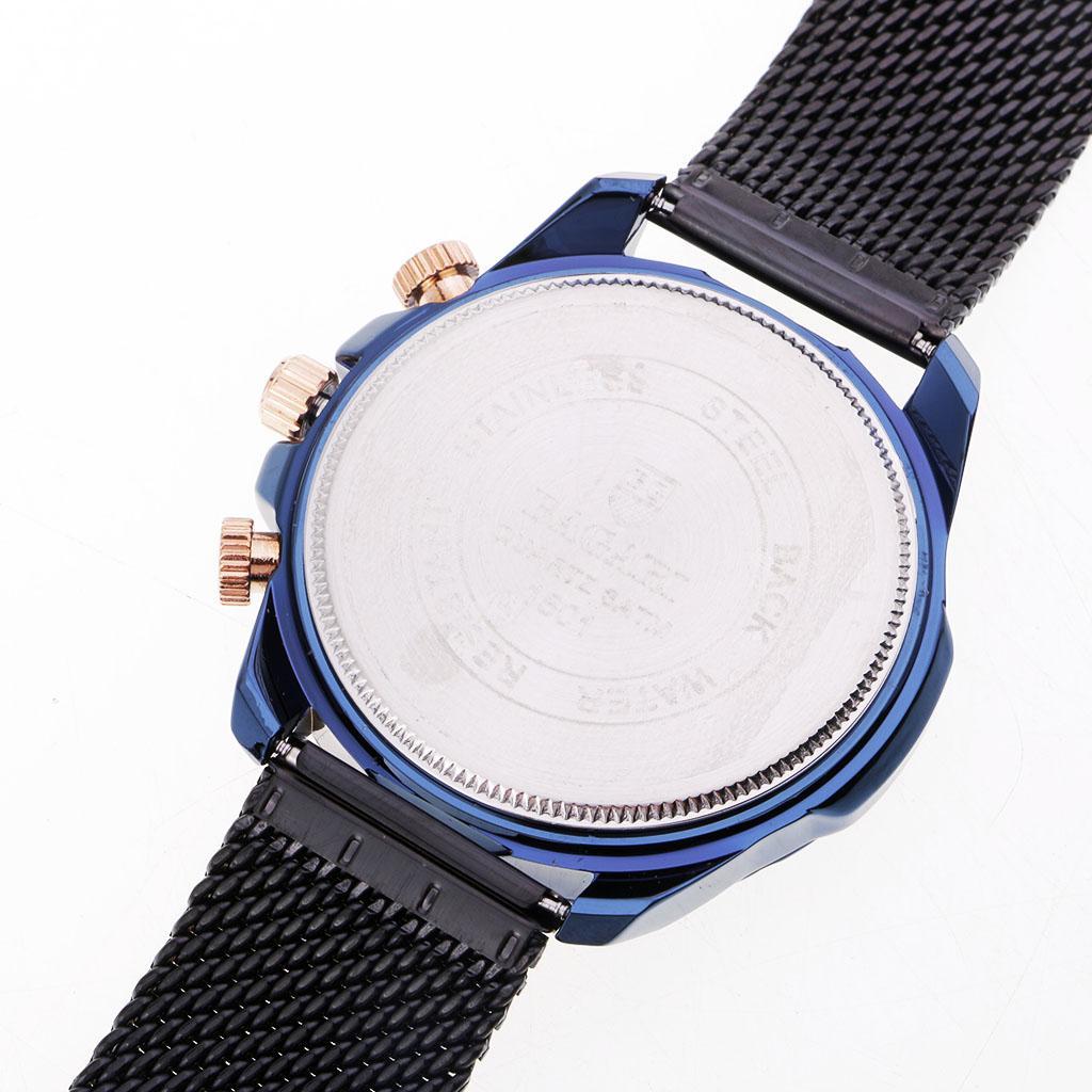 Low-key Luxury Quartz Watch Casual Business Wristwatch Stainless Stain Mesh Band Christmas Gifts for Men