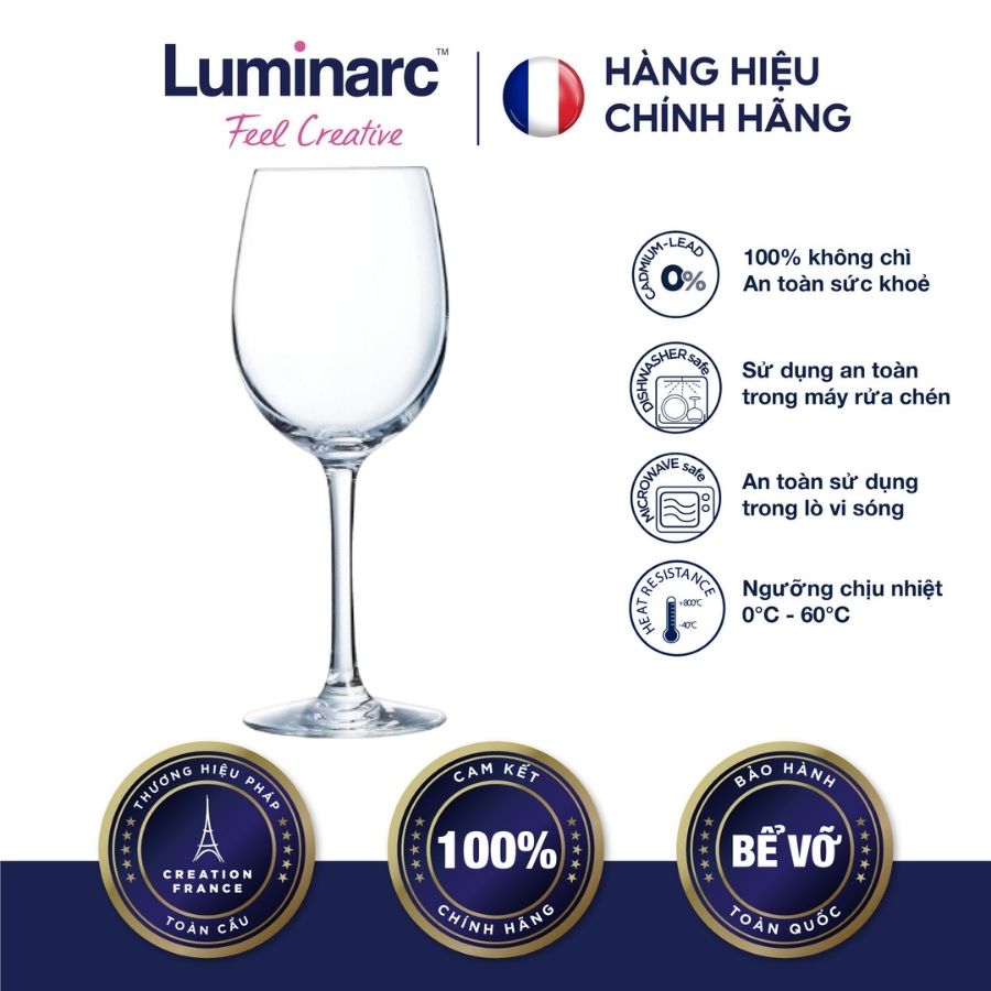 Bộ 4 Ly Rượu Vang Thuỷ Tinh Luminarc World Wine 580ml - LUWOE5981