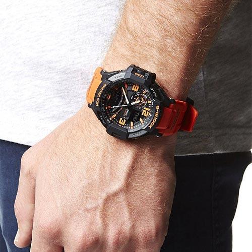 Đồng Hồ Nam Dây Nhựa Casio G-Shock GA-1000-4A Gravity Master (la bàn, đo nhiệt độ, kim dạ quang)