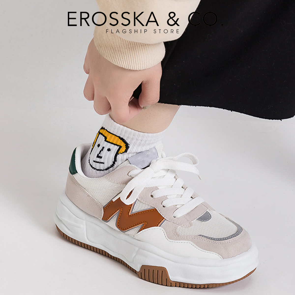 Erosska - Giày sneaker nữ đi học chữ M - GS004