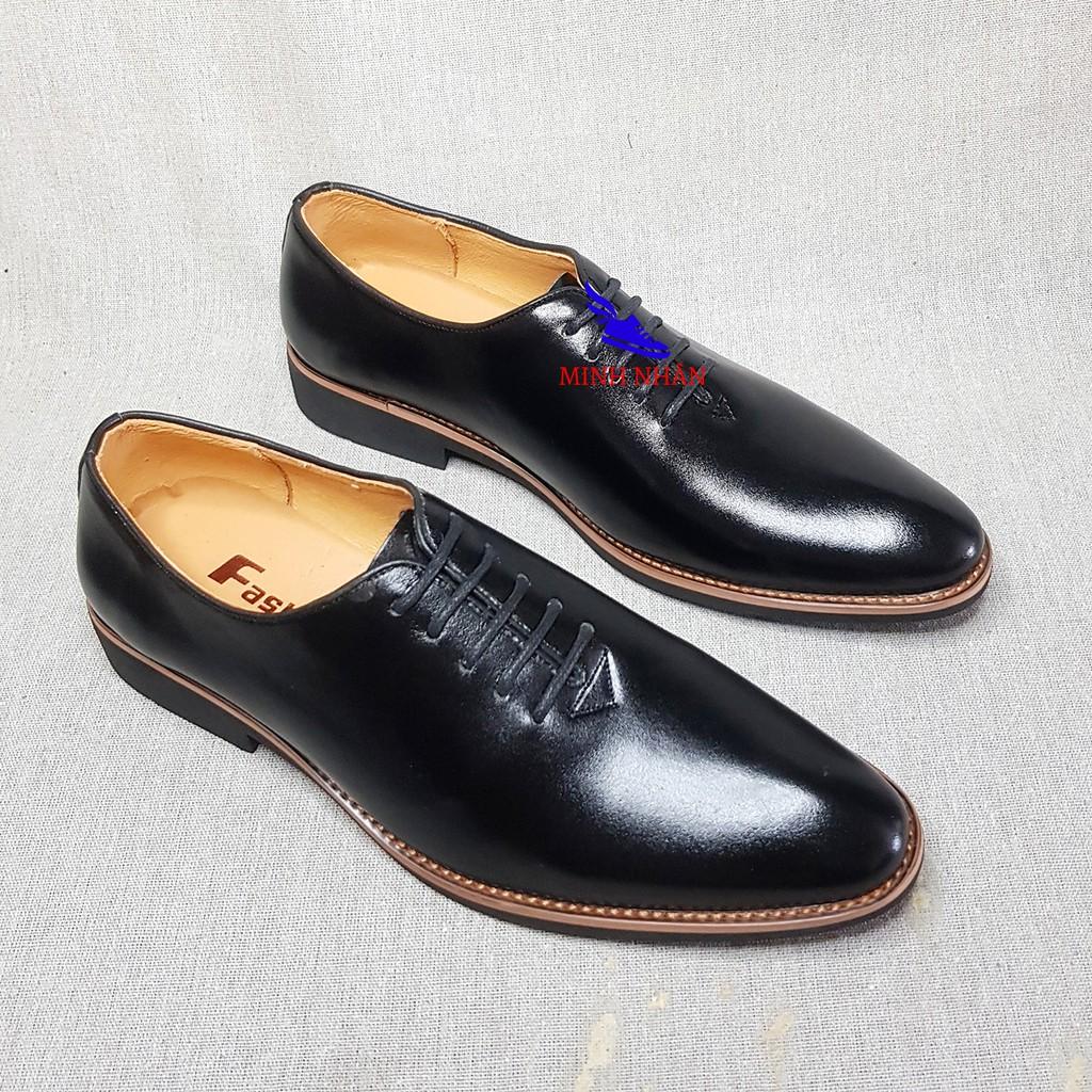 Giày da nam giày tây nam da bò LÓT DA CỪU Giày da nam cao cấp da thật lười nam da bò đẹp Công sở Oxford Shoes B-6 đen