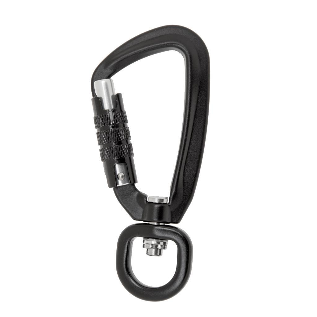 2 Pieces Lock Climbing Carabiner Clips with Swiveled Keyring Key Chain Holder Hanger, Auto Locking and Heavy Duty