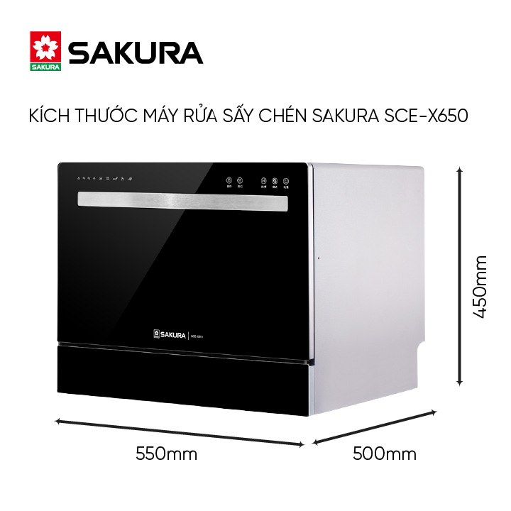 MÁY RỬA CHÉN SAKURA SCE-X650 - Hàng chính hãng