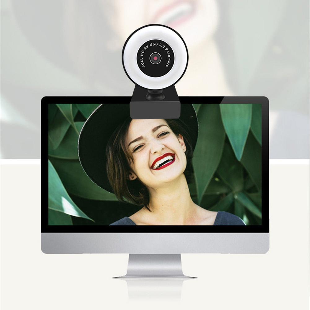 Webcam độ nét cao có đèn LED chiếu sáng tích hợp Micrô với 360 °