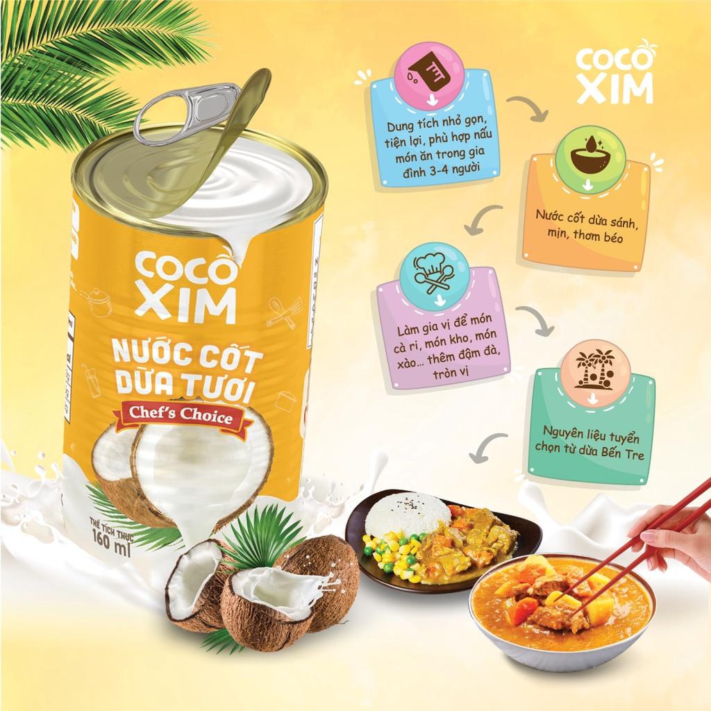 COMBO 3 Lon Nước cốt dừa Chef's choice Cocoxim 160ml/Hộp