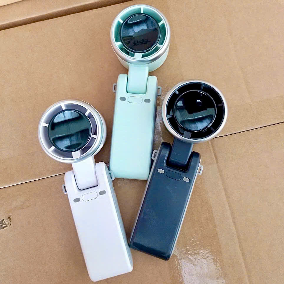 Quạt Cầm Tay Tích Điện VMF-07 5 Cấp Độ Gió Xoay 180 Độ Gấp Gọn Tặng Kèm Dây Đeo Cổ Tiện Lợi