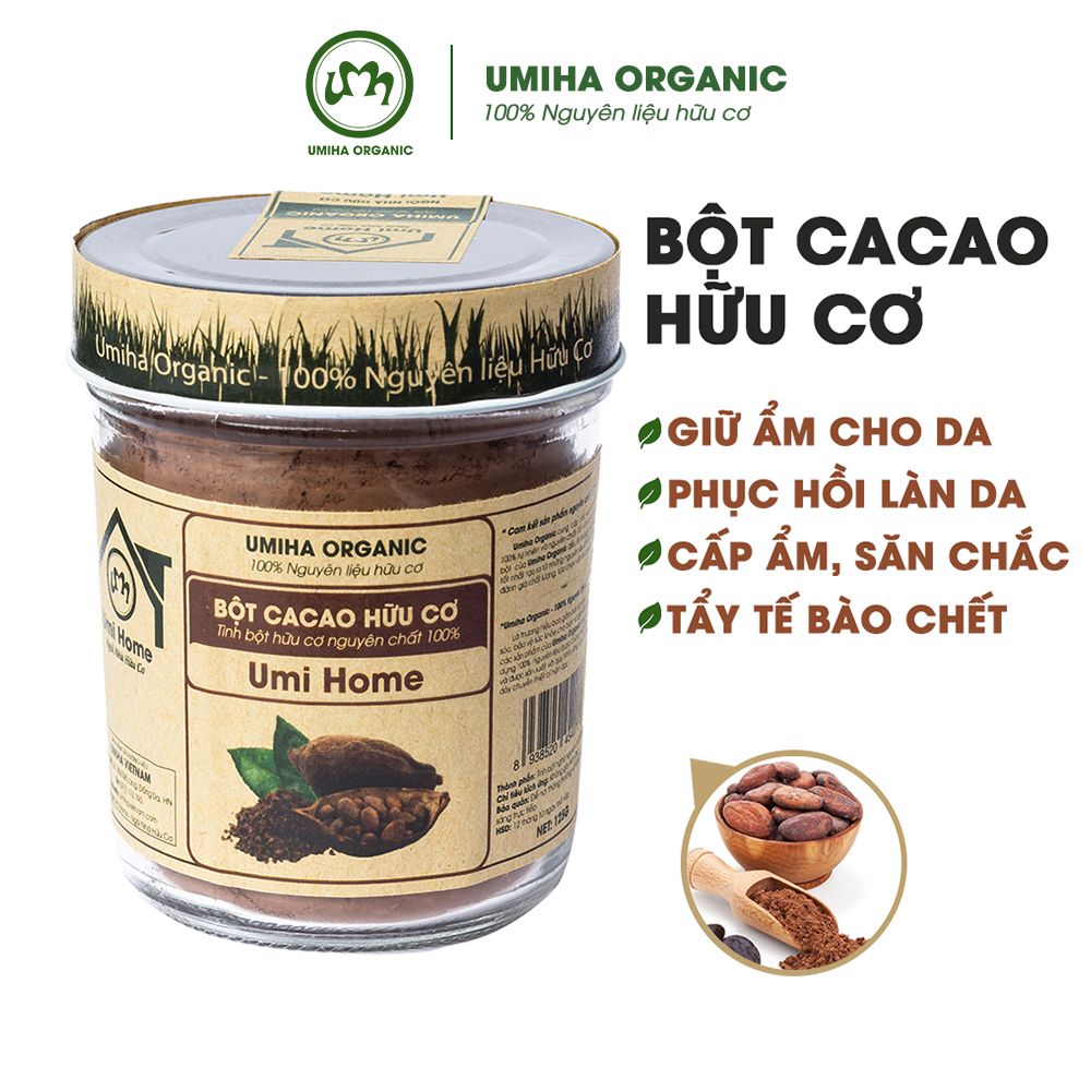 Bột Cacao Nguyên Chất UMIHOME (135g) - Bột đắp mặt dưỡng trắng da loại bỏ thâm nám hiệu quả tại nhà