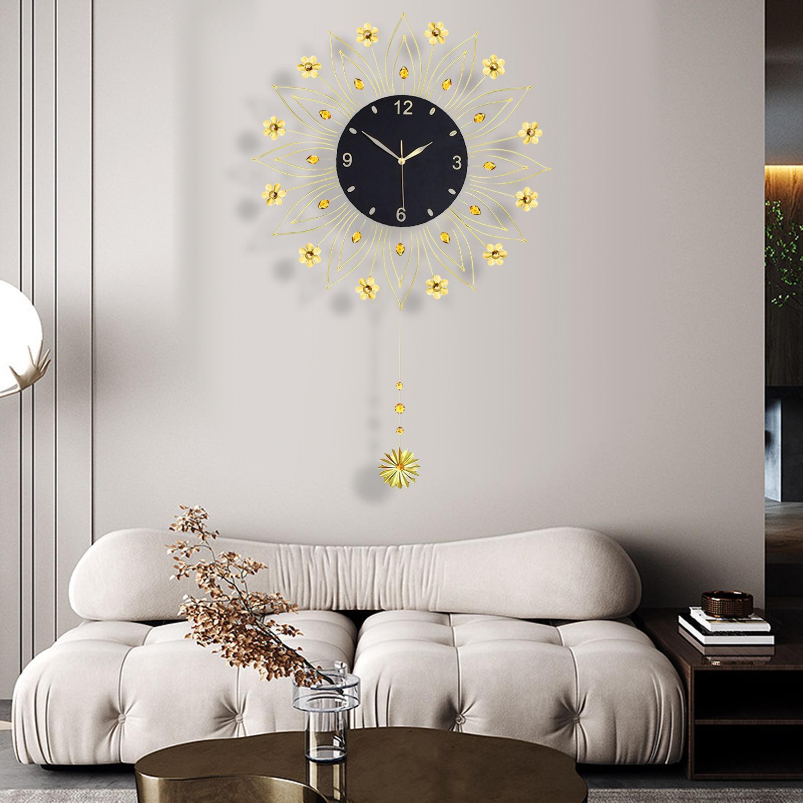 Modern Wall Clock Non Ticking Clock Metal Fashion for Office Bedroom Home